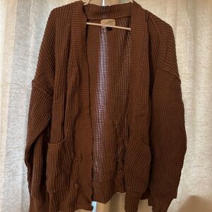 Cozy Rust Knit Cardigan
